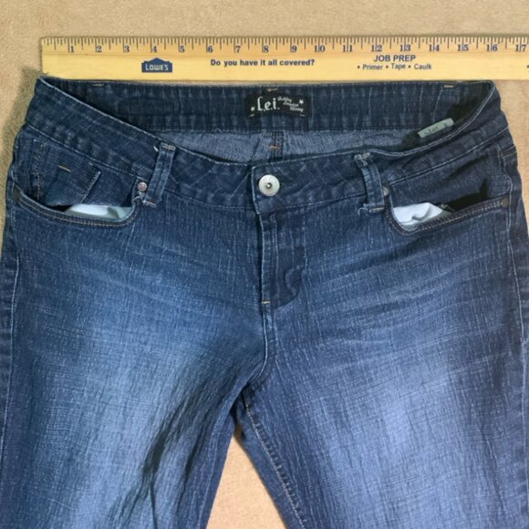 LEI Blue Jeans Juniors 15 Ashley Louise Skinny Distressed Stonewash Pocket (C) - Picture 7 of 13